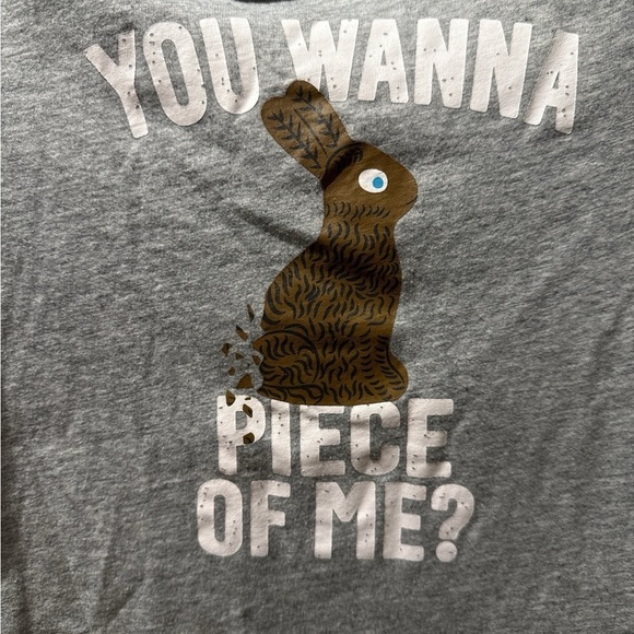 3/$20 Kids Graphic T-Shirt - “You Wanna Piece of Me?” Bunny Design, Size XS 6/7 - Picture 2 of 4